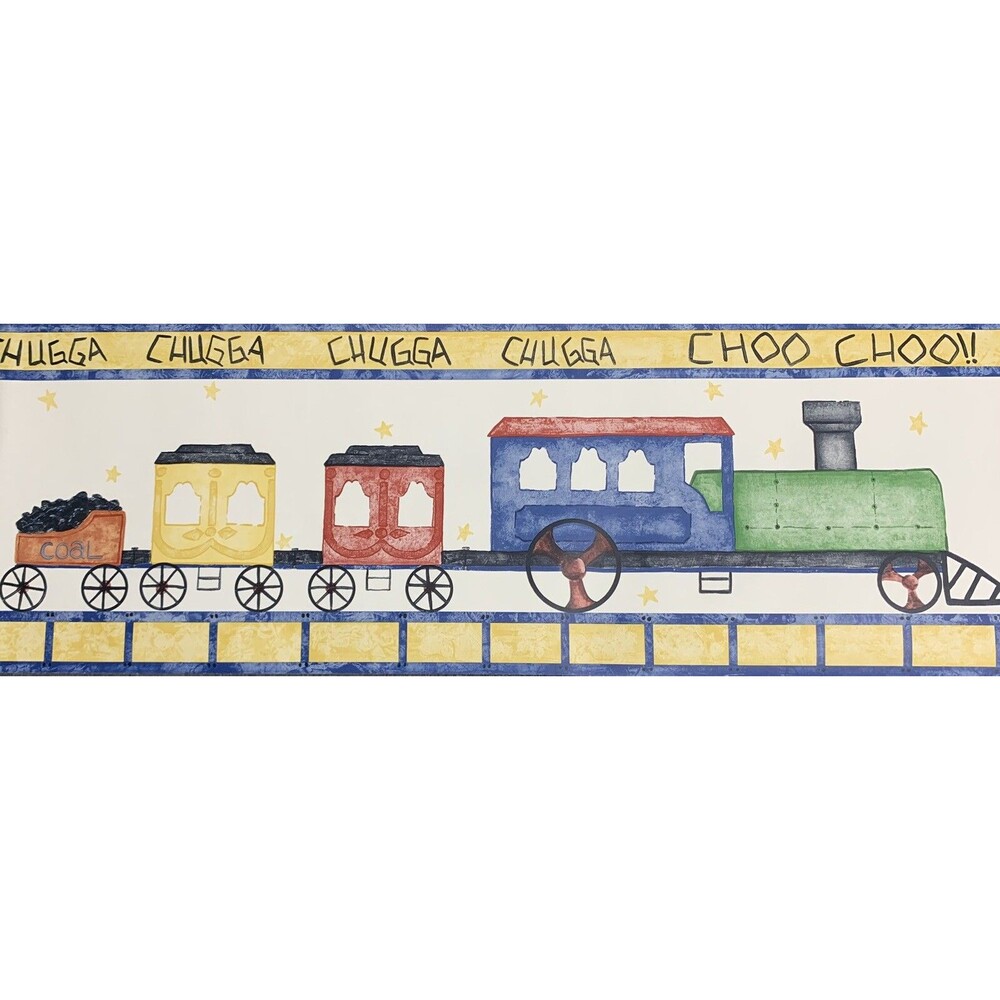 Children Chugga Chugga Chugga Choo Choo Train Nursery Room Kids Wallpaper Border
